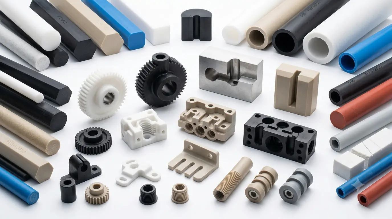 räzise CNC-gefräste Kunststoffteile und technische Halbzeuge in verschiedenen Werkstoffen